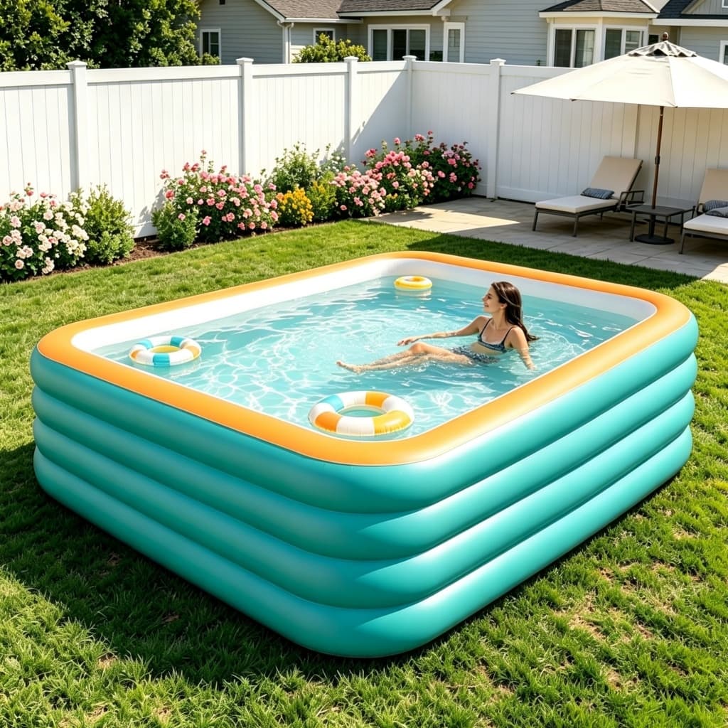 Piscina Inflável Familiar de PVC Portátil Grande Capacidade Diversão para Crianças Dentro e Fora de Casa