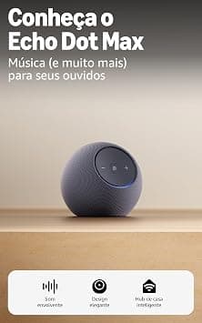 Amazon Echo Dot Max (Geração mais recente), smart speaker com Alexa, som envolvente e hub de casa inteligente integrado, ideal para sua sala de estar, Cor Grafite, com Acesso Antec
