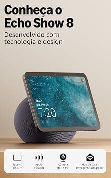 Amazon Echo Show 8 (Geração mais recente) - Com novo design, tela vibrante HD de 8,7", áudio espacial e Alexa, Cor Grafite, com Acesso Antecipado à Alexa+