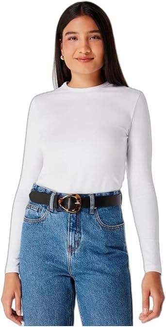 Blusa Básica Feminina Hering Manga Longa Com Elastano