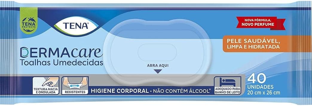 Tena Dermacare Toalha Umedecida 40 unidades