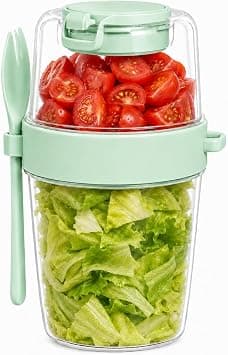 Copo 3 em 1 com Molheira e Garfo - Iogurte/Granola/Salada 630ml - Portátil