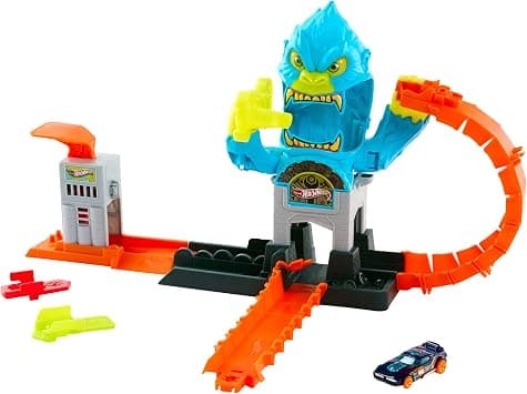 Kit Pista Hot Wheels City Oficina Gorila Mattel | Conjunto de pistas com várias maneiras de jogar, inclui lançador e loop, compatível com faixa Speed Snap